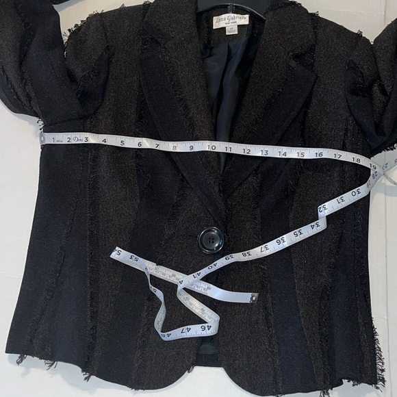 Lena Gabrielle New York-12-Brown& Black- tweed, fringe accents, blazer/jacket. - Picture 11 of 12